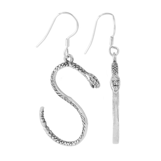 Silver Earrings 'Víbora' snake 